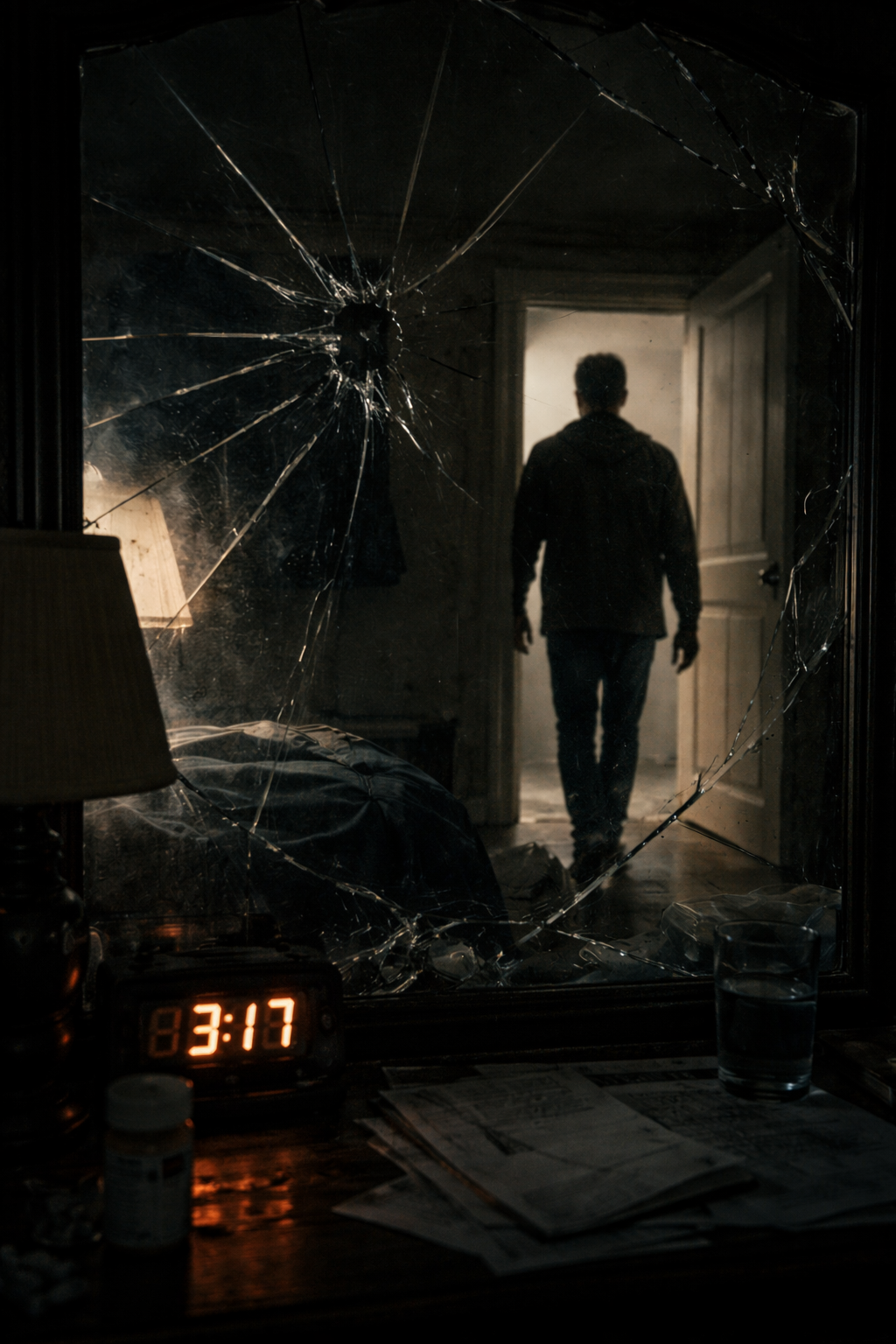 Cracked mirror motif marked at 3:17